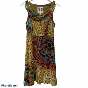Anthropologie Edme & Esyllte Silk Lappula Dress Womens 2 Boho Sleeveless Ruffle
